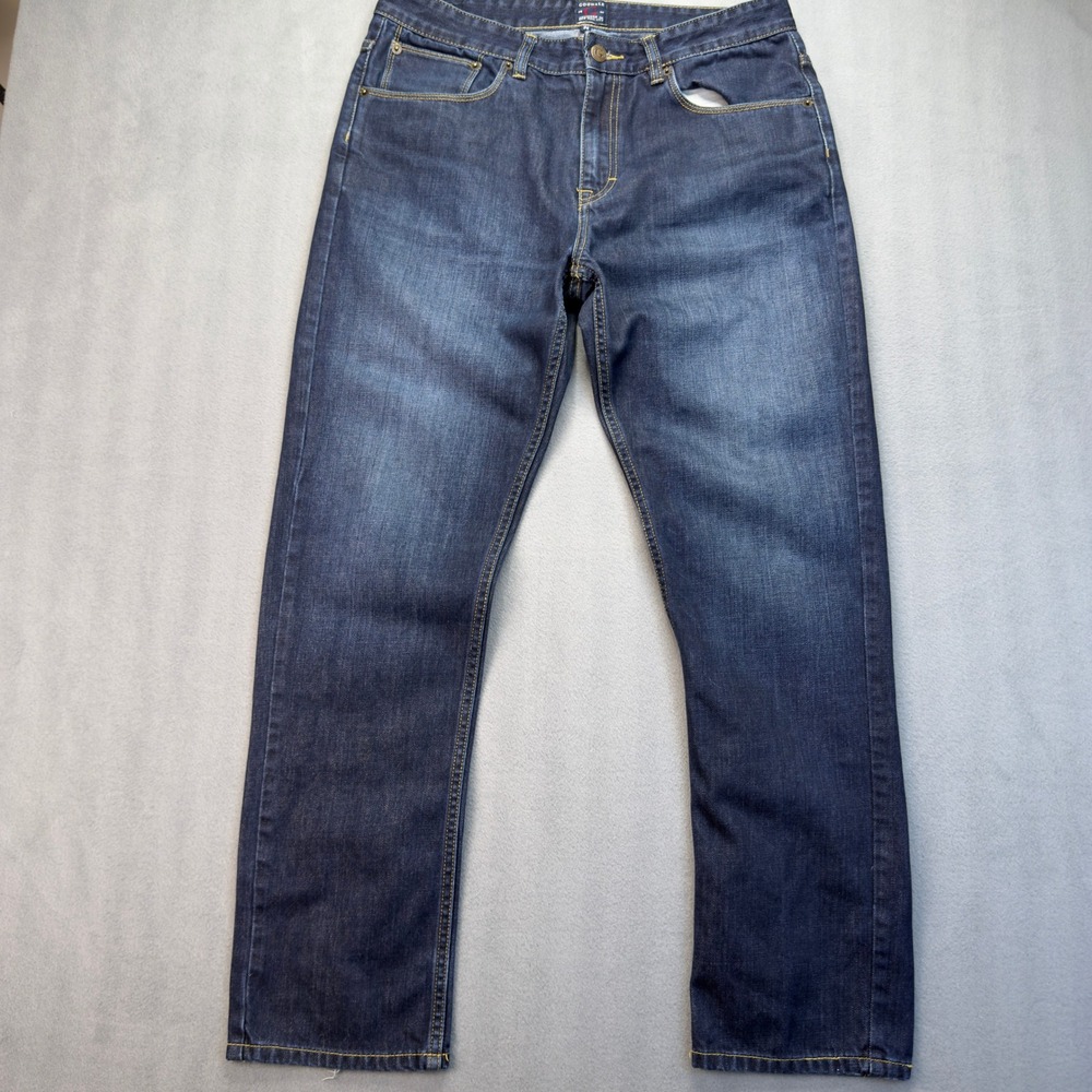 Goodale Slim Straight Blue Jeans Mens 34x32 Dark Wash